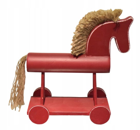Figurka Świąteczna Koń Na Biegunach Czerwona 26 Cm Concord