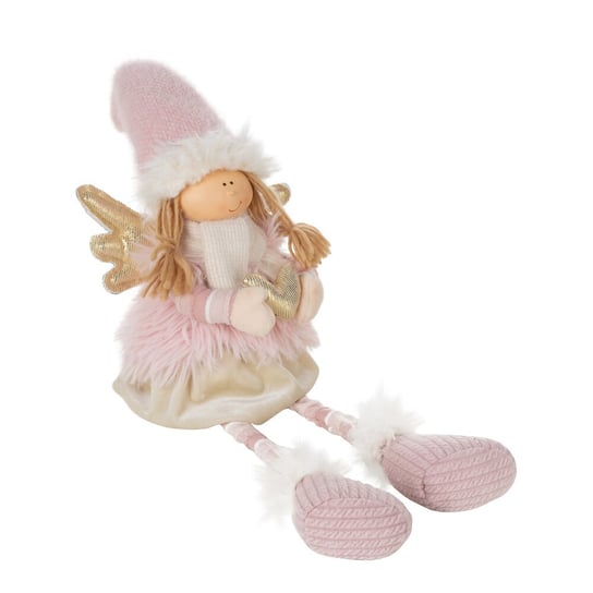 Figurka świąteczna lalka elf różowa 13X12X63CM Eurofirany