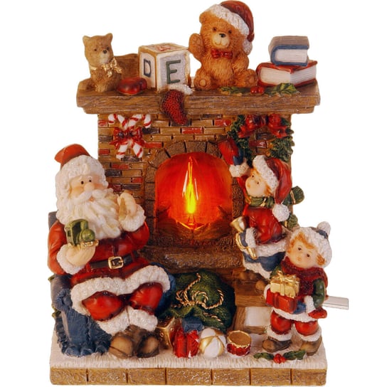 Figurka świąteczna, Mikołaj przy kominku, 20 cm Home Styling Collection