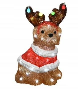 Figurka Świąteczna Ozdobna Pies Led 25 Cm Kaemingk