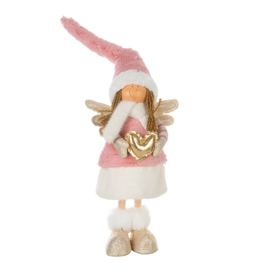 Figurka świąteczna różowe ubranko ELFIK 14X11X56CM Eurofirany