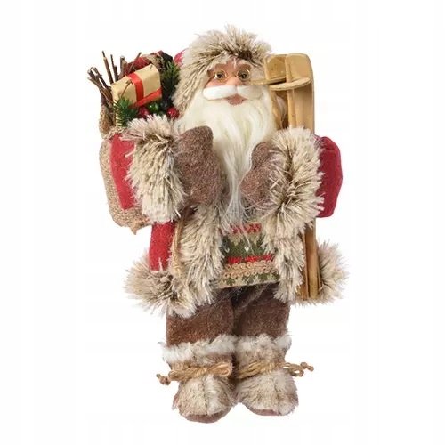 Figurka Świąteczna Święty Mikołaj 45 Cm Odcienie Brązu Kaemingk