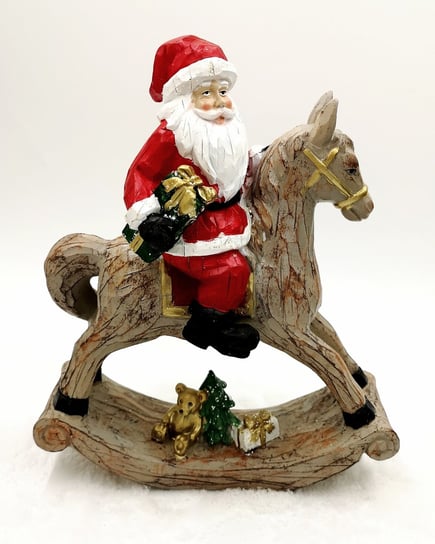 Figurka Świąteczna Święty Mikołaj Na Koniu Na Biegunach 30X24,5 Cm Inna marka