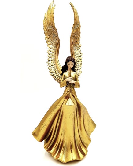 Figurka Świąteczna Złoty Anioł Grający Na Trąbce Glamour 46,5 Cm Inny producent
