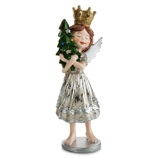 Figurka świąteczny aniołek 80/B trzymający choinkę Eurofirany