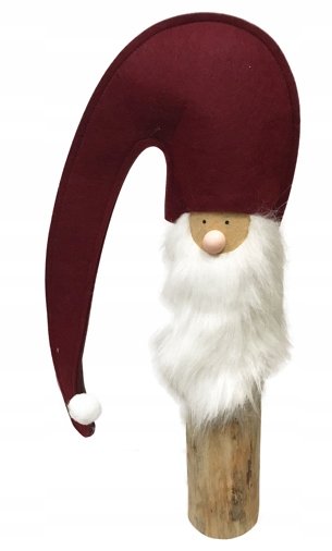 Figurka Świętego Mikołaja na pniu 58 cm Concord