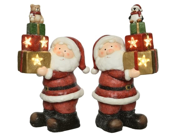 Figurka Święty Mikołaj Z Prezentami Podświetlany ABC