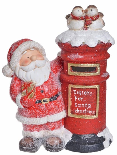 Figurka Święty Mikołaj ze skrzynką na listy LED, Czerwony MIA home