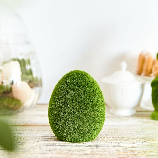 Figurka wielkanocna POLY jajko zielone imitacja trawy 12x14 cm HOMLA Homla