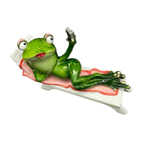 Figurka żabka na leżaku robiąca selfie Inna marka