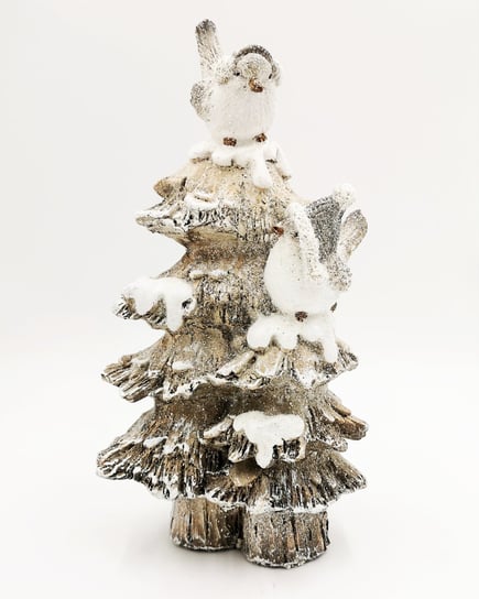 Figurka Zimowa Świąteczna Z Brokatem Ptaszki Na Choince 31X16 Cm Inna marka