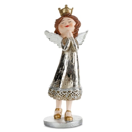 Figurka zimowy świąteczny aniołek 82/B z koroną Eurofirany