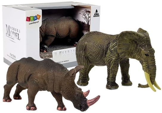 Figurka Zwierzęta Afrykańskie Nosorożec Słoń Lean Toys