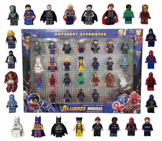 FIGURKI 24 LUDZIKI SUPERBOHATEROWIE SPIDERMAN BATMAN HULK MINIFIGURKI AVENGERS MARVEL Inna marka