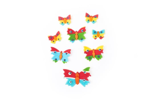 Figurki cukrowe Motyle kolorowe 8 szt Slado