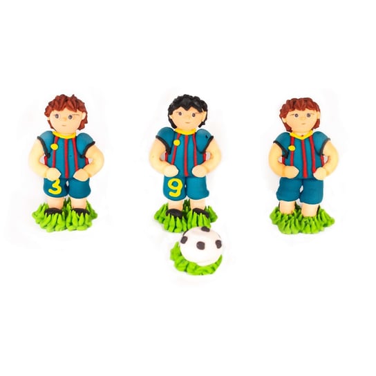 Figurki Cukrowe Piłkarzy z Piłką w Niebieskich Spodniach Slado