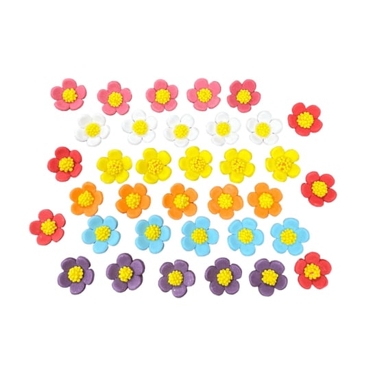 Figurki cukrowe Wiosenne kwiaty (36szt.) kolorowe Slado