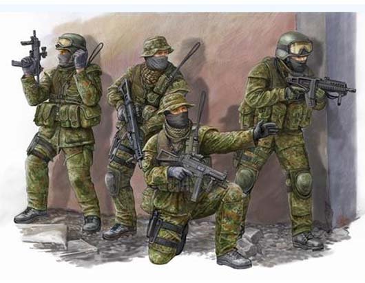 Figurki do sklejania Modern German KSK Commandos, 4 szt. TRUMPETER