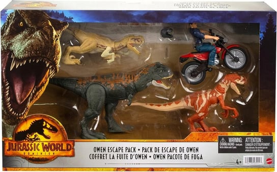Figurki Jurassic World Owen Z 3 Dinozaurami Hfg64 Mattel