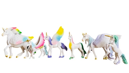 Figurki Unicorn Jednorożec Pegaz 6 Koni Rodzina Inna marka