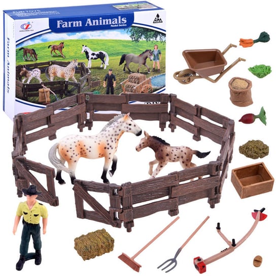 Figurki zestaw zwierząt Konie zagroda farma ZA2991 Inna marka