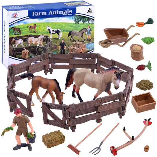 Figurki zestaw zwierząt Konie zagroda farma ZA2991 Inna marka