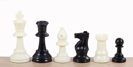 Figury szachowe Staunton Nr 4, Białe/Czarne (Król 78 Mm) - Szachy Plastikowe Gra planszowa Sunrise Chess & Games Sunrise Chess & Games