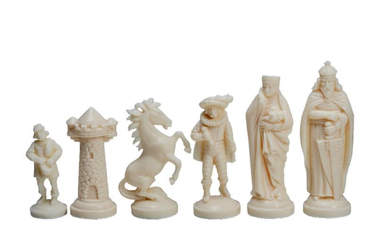 Figury szachowe Stylizowane Na Średniowiecze, Kremowo-Czarne (Król 98 Mm) Gra planszowa Sunrise Chess & Games Sunrise Chess & Games