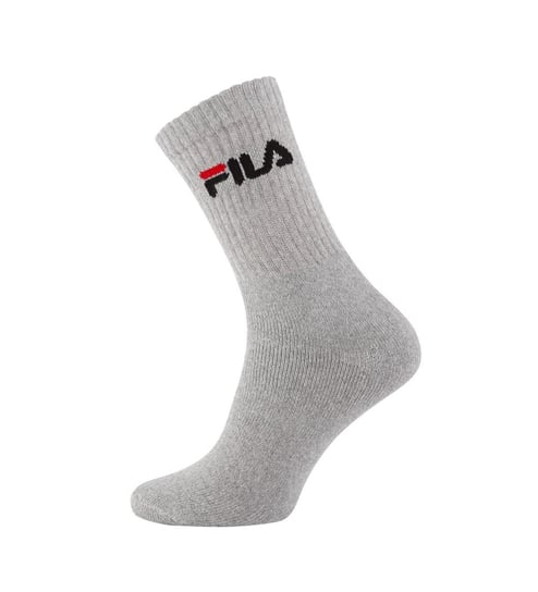 Fila, Skarpety sportowe, Tenis socks, 3-pack, F9505, szare, rozmiar 35/38 Fila