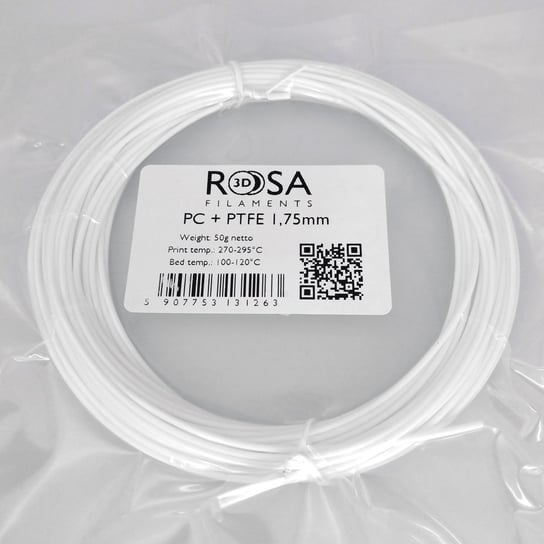Filament ROSA 3D PC+PTFE 1,75mm 50g Biały White ROSA3D