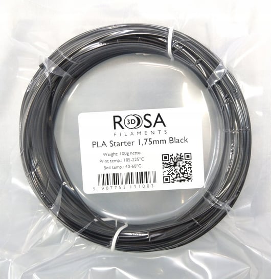 Filament ROSA 3D PLA 1,75mm 100 g czarny black ROSA3D