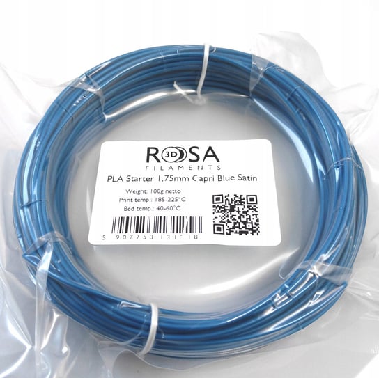 Filament ROSA 3D PLA 1,75mm 100 g niebieski satyn ROSA3D