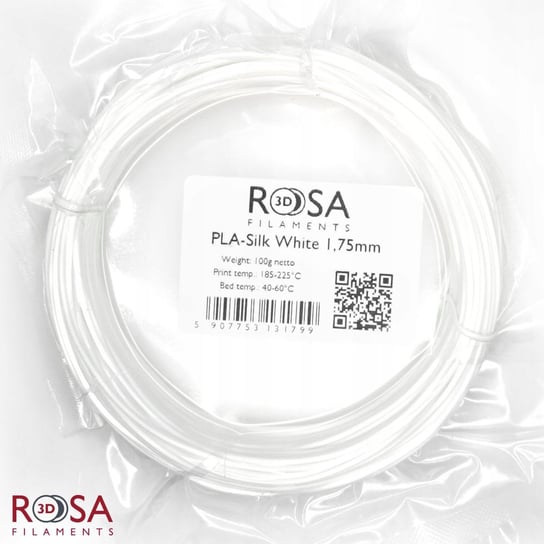 Filament ROSA 3D PLA SILK 1,75mm 100 g Biały White ROSA3D