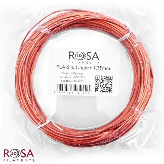 Filament ROSA 3D PLA SILK 1,75mm 100 g miedziany ROSA3D