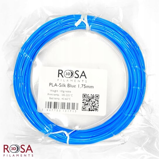 Filament ROSA 3D PLA SILK 1,75mm 100 g niebieski ROSA3D