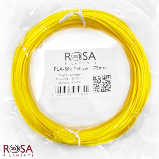 Filament ROSA 3D PLA SILK 1,75mm 100g Żółty Yellow ROSA3D
