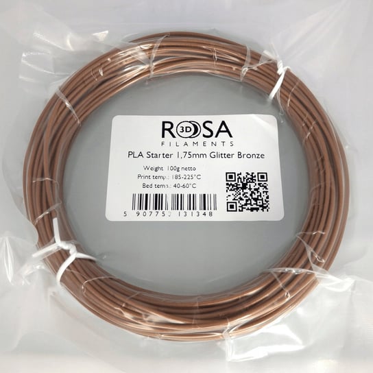 Filament ROSA3D PLA 1,75mm 100g brązowy błyszczący ROSA3D