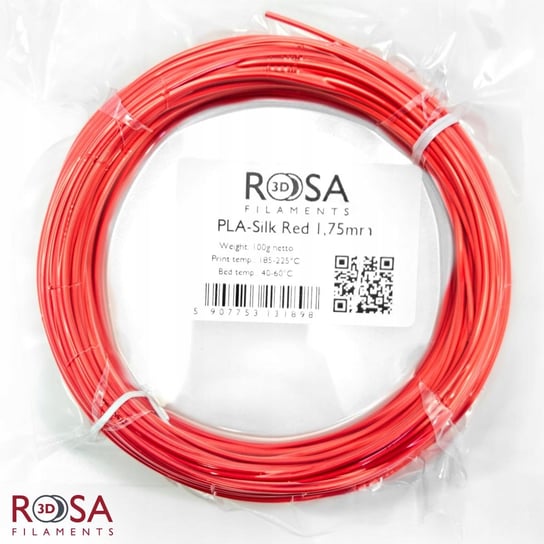 Filament ROSA3D PLA SILK 1,75mm 100g Czerwony Red ROSA3D