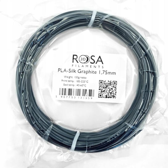 Filament ROSA3D PLA SILK 1,75mm 100g Grafitowy ROSA3D