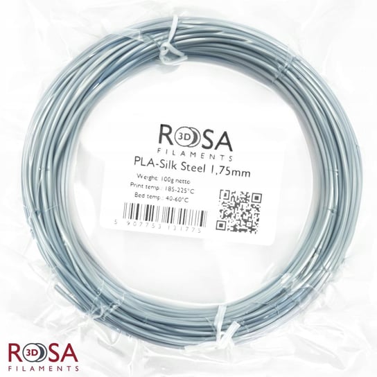 Filament ROSA3D PLA SILK 1,75mm 100g Stalowy Steel ROSA3D