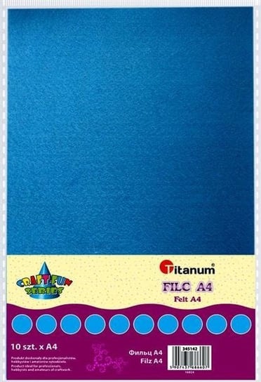 Filc dekoracyjny, 10 arkuszy, A4 błękit, CRAFT-FUN Titanum