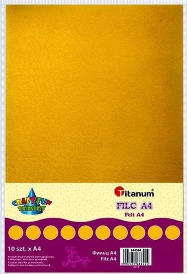 Filc dekoracyjny, A4, żółty Titanum