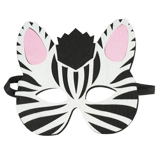 Filcowa maska zwierzątka, Zebra, biało-czarna Arpex