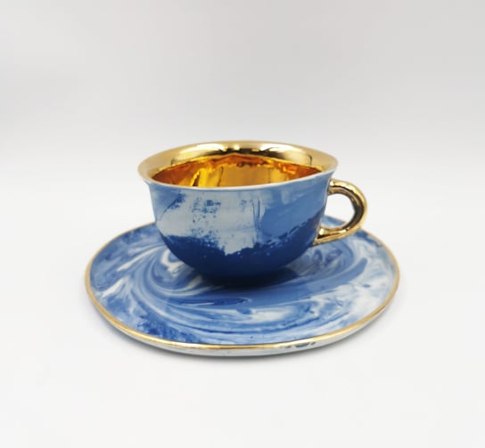 Filiżanka do cappucino Grafik ze złotem Mosko Ceramics