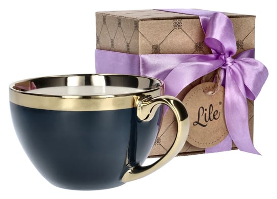 Filiżanka do kawy herbaty porcelanowa duża odcienie niebieskiego Lile Paeonia LI-036G Lile