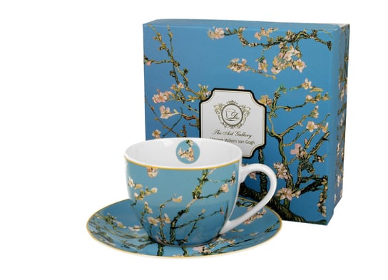 Filiżanka do kawy i herbaty porcelanowa ze spodkiem DUO Almond Blossom Vincent Van Gogh 270 ml DUO Gift