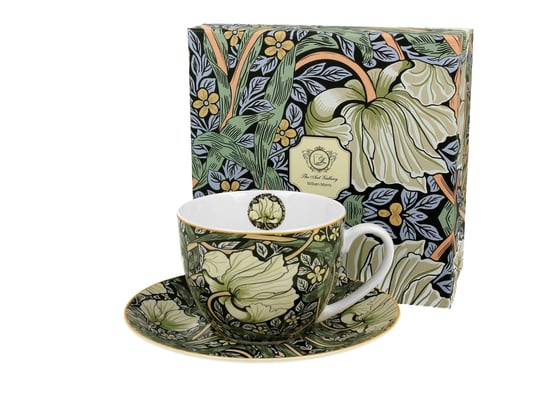 Filiżanka do kawy i herbaty porcelanowa ze spodkiem DUO Pimpernel William Morris 270 ml DUO Gift
