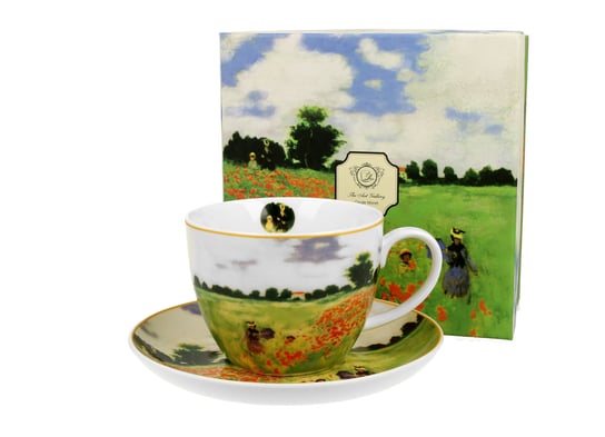 Filiżanka do kawy i herbaty porcelanowa ze spodkiem DUO Poppy Field Claude Monet 400 ml DUO Gift