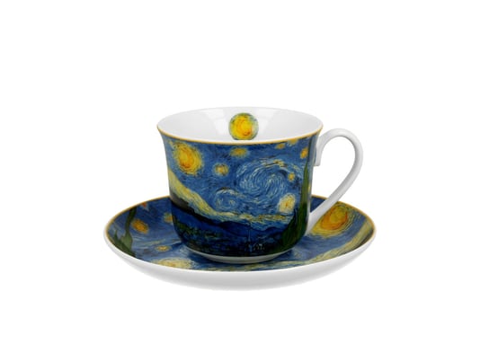 Filiżanka do kawy i herbaty porcelanowa ze spodkiem DUO Starry Night Vincent Van Gogh 400 ml DUO Gift