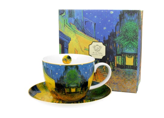 Filiżanka do kawy i herbaty porcelanowa ze spodkiem DUO Terrace at Nigh Vincent Van Gogh 400 ml DUO Gift